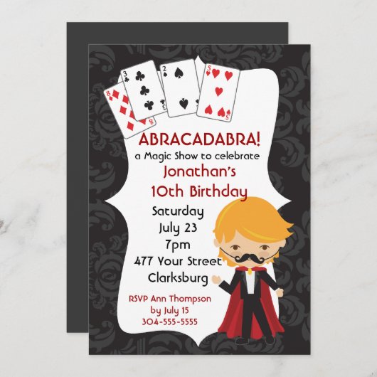 Magisch Show Kaart (Voorkant / Achterkant)