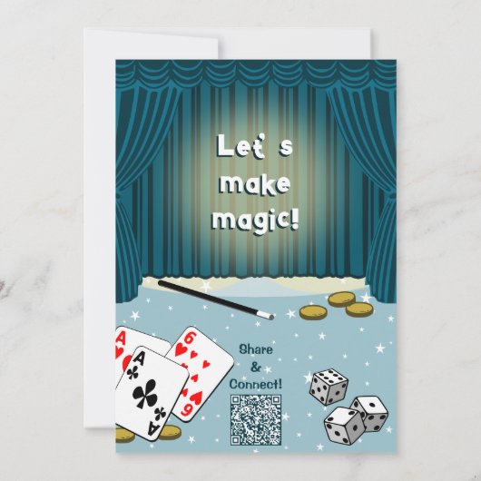 Magisch Show Kinder 8e Verjaardagsfeestuitnodiging Kaart (Achterkant)