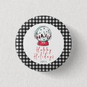 Magisch Sneeuwbol Kerstfeest Ronde Button 3,2 Cm (Voorkant)
