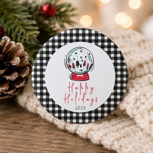 Magisch Sneeuwbol Kerstfeest Ronde Button 3,2 Cm