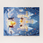 Magisch sneeuwkasteel Winter Wonderland Legpuzzel (Horizontaal)