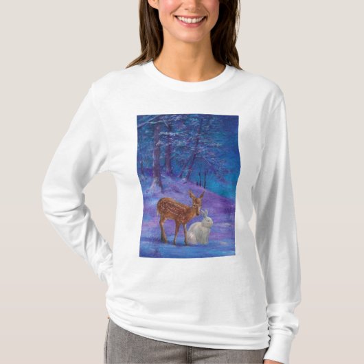 Magisch Snowscape met render en Bunny T-shirt (Voorkant)