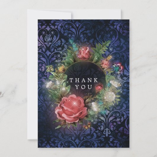 Magisch sprankelend bloemig Baby shower Bedankkaart (Voorkant)