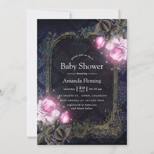 Magisch sprankelend bloemig  Baby shower Kaart (Voorkant)