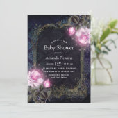 Magisch sprankelend bloemig  Baby shower Kaart (Staand voorkant)