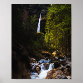 Magisch sprookje bij waterval Peričnik, Slovenië Poster