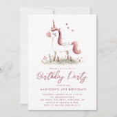 Magisch sprookje eenhoorn verjaardagsfeestje kaart (Voorkant)