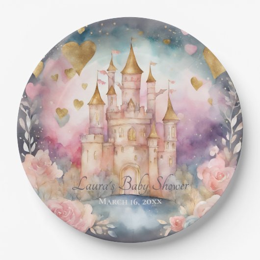 Magisch Sprookje Prinses Baby shower Papieren Bordje (Voorkant)