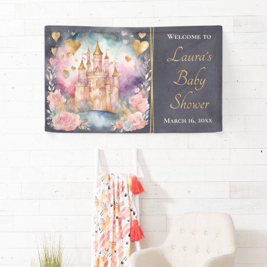 Magisch Sprookje Prinses Baby shower Welkom Spandoek (Insitu)