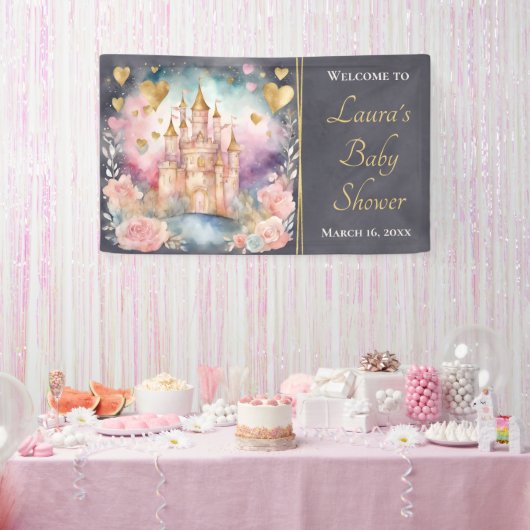 Magisch Sprookje Prinses Baby shower Welkom Spandoek (Feest)