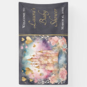 Magisch Sprookje Prinses Baby shower Welkom Spandoek (Verticaal)