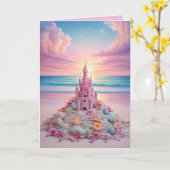 Magisch sprookje verjaardagsfeestje kaart (Gele Bloem)