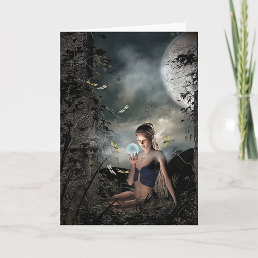 Magisch Sprookje Volle Maan Vriendschap Blank Kaar Kaart (Voorkant)