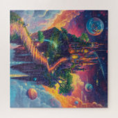 Magisch Sprookjeskasteel & Drijvend Eiland Legpuzzel (Horizontaal)