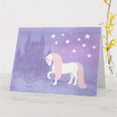 Magisch Sprookjeskasteel Unicorn sterren verjaarda Kaart (Gele Bloem)