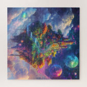 Magisch Sprookjeskasteel & Zwevend Eiland Legpuzzel (Horizontaal)