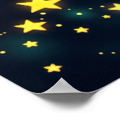 Magisch sterrenportret van gouden fantasievrouw poster (Hoek)