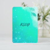 Magisch strand of bruiloft aan zee RSVP kaartje (Staand voorkant)