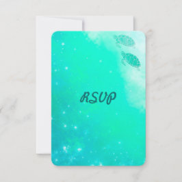 Magisch strand of bruiloft aan zee RSVP kaartje