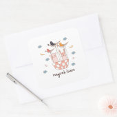 Magisch Team Konijn Vierkante Sticker (Envelop)