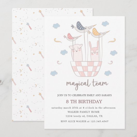 Magisch team | verjaardagsuitnodiging kaart (Voorkant / Achterkant)