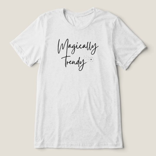 Magisch trendy met toverstok, sterren en sprankele Tri-Blend shirt (Design voorkant)