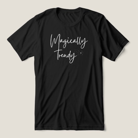 Magisch trendy met toverstok, sterren en sprankele Tri-Blend shirt (Design voorkant)