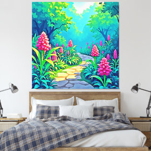 Magisch tuinpad ontwerp canvas afdruk