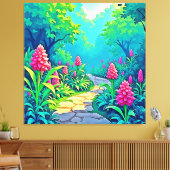 Magisch tuinpad ontwerp canvas afdruk (Insitu (Woonkamer))