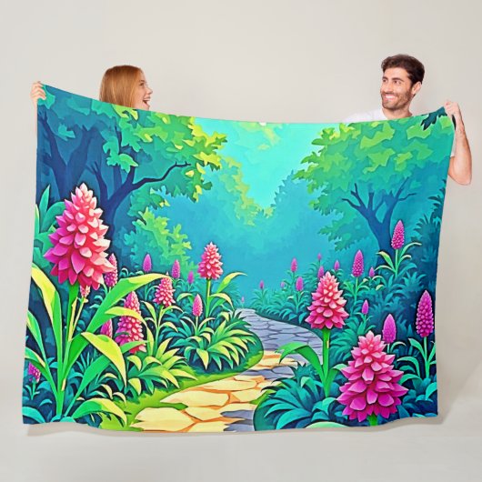 Magisch tuinpad ontwerp fleece deken (In situ)