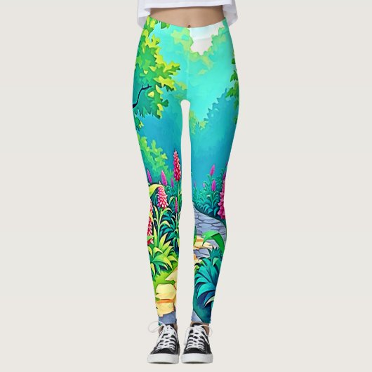 Magisch tuinpad ontwerp leggings (Voorkant)