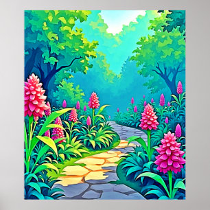 Magisch tuinpad ontwerp poster