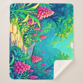 Magisch tuinpad ontwerp sherpa deken (Voorkant)