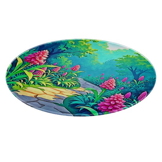 Magisch tuinpad ontwerp snijplank (Hoek)