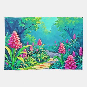 Magisch tuinpad ontwerp theedoek