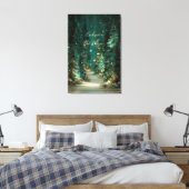 Magisch Turquoise Groen Bos Goud Bokeh Canvas Afdruk (Insitu (Slaapkamer))