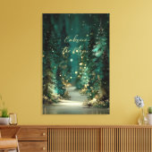 Magisch Turquoise Groen Bos Goud Bokeh Canvas Afdruk (Insitu (Woonkamer))