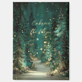 Magisch Turquoise Groen Bos Gouden Bokeh Magneet