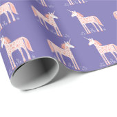 Magisch Unicorn Paars omslagpapier Cadeaupapier (Rol Hoek)