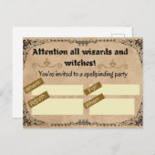 Magisch verjaardagsfeest voor tovenaar of heks briefkaart (Voorkant / Achterkant)
