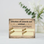 Magisch verjaardagsfeest voor tovenaar of heks briefkaart (Staand voorkant)