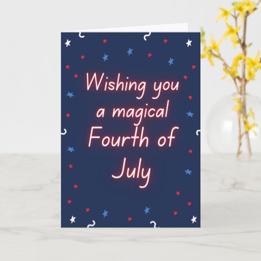 Magisch Vierde juli Kaart (Gele Bloem)