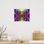 MAGISCH VIERKANT 33 , Paars Blauw Poster (Keuken)
