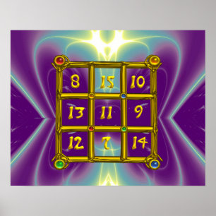 MAGISCH VIERKANT 33 , Paars Blauw Poster