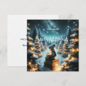 Magisch vierkant kerst ansichtkaart feestdagenkaart (Voorkant / Achterkant)