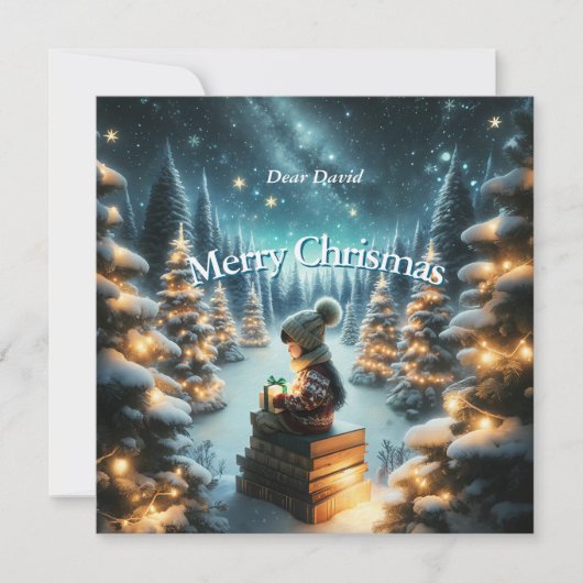 Magisch vierkant kerst ansichtkaart feestdagenkaart (Voorkant)