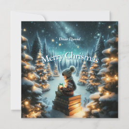 Magisch vierkant kerst ansichtkaart feestdagenkaart