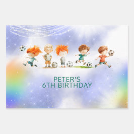 Magisch voetbal football verjaardagsspel inpakpapier vel