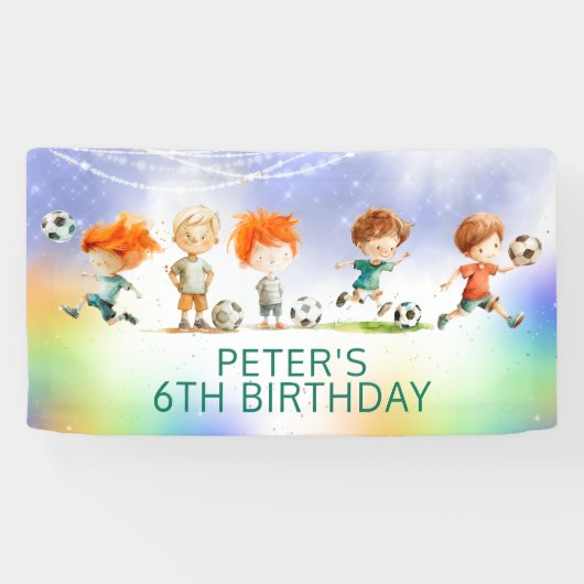 Magisch voetbal football verjaardagsspel spandoek (Horizontaal)