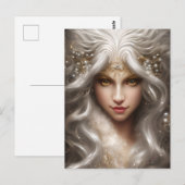 Magisch Volledig Gezicht Witte Brullende Leeuw Lan Briefkaart (Voorkant / Achterkant)